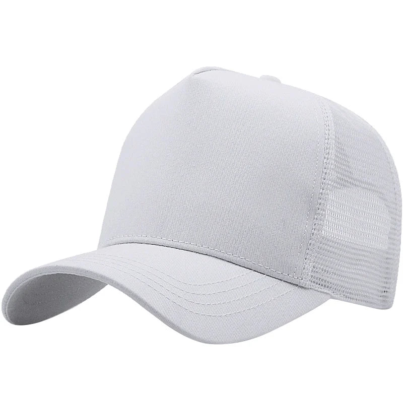 2024 Adult Summer Cotton Trucker Hat Lady Mesh Sun Hats Big Hat Men Plus Size Baseball Caps 55-60cm 60-65cm