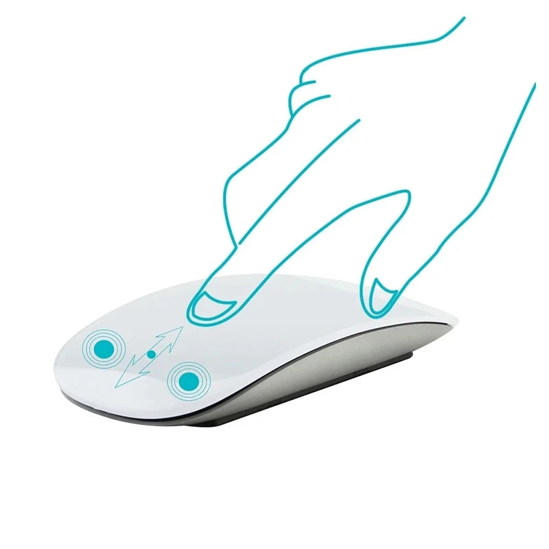 Magic Dual Mode Wireless Mouse Bluetooth Rechargeable Touch Mouse for MacBook, Laptop & PC, Slim Ergonomic Bluetooth Wireless Mouse