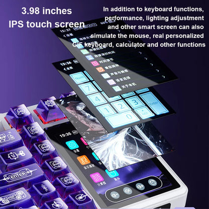 AULA L99 Intelligent Screen Mechanical Keyboard Bluetooth Wireless Tri-mode Night Gaming Laptop Keyboard 8000mAh Raindrop Switch