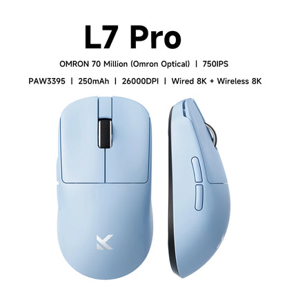MCHOSE L7 Ultra Wireless Gaming Mouse PAW3395 26K Sensor, 8K Polling, 39g Ultra-Lightweight Tri-Mode Gaming Mouse with Bluetooth, 2.4GHz & Wired