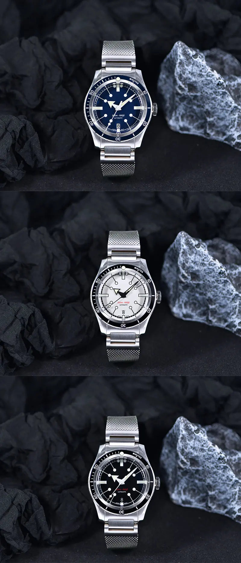 SEA KNIGHT Men 200M Waterproof Diving Watch Sapphire Crystal 316L Steel Mesh Belt C3 Luminous NH35A Automatic Mechanical Watch