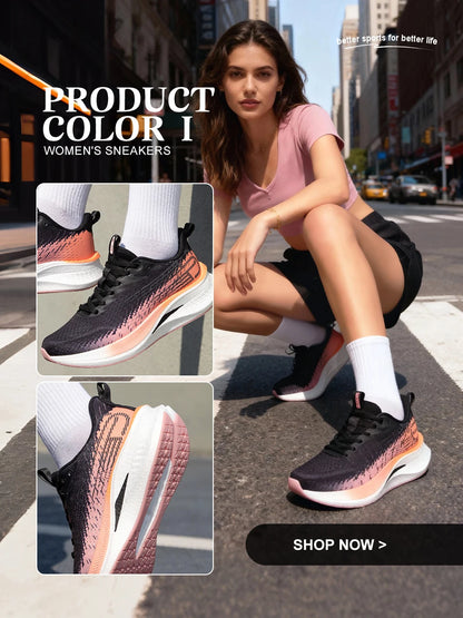 Baasploa Damen-Laufschuhe für Profis, Outdoor, Carbon-Platte, rutschfeste Sportschuhe, Damen-Freizeitschuhe, atmungsaktive Jogging-Sneaker