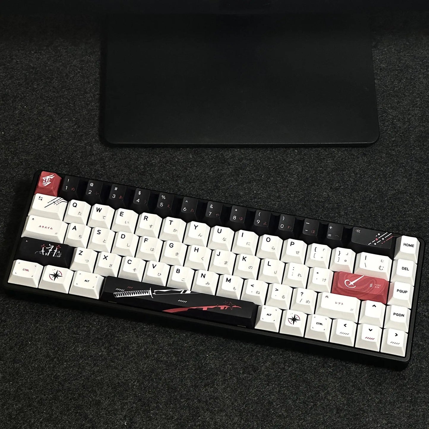 Cherry Personalized Japanese Engraved Keychain PBT 83/126 Key for MX Switch Wooting60 Mechanical Keyboard