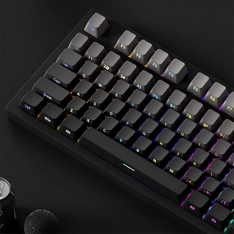 OEM Profile Gradient Side Printed Shine Through Keycaps PBT Double Shot Keycap For Mechanical Gamer Keyboard Black Gray Key Caps