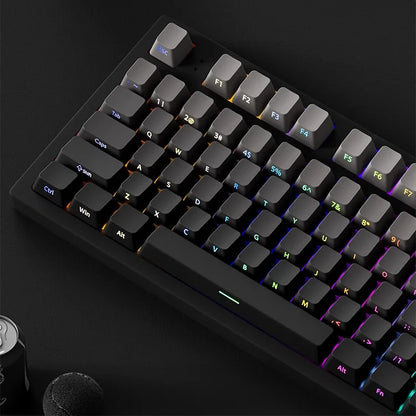 OEM Profile Gradient Side Printed Shine Through Keycaps PBT Double Shot Keycap For Mechanical Gamer Keyboard Black Gray Key Caps