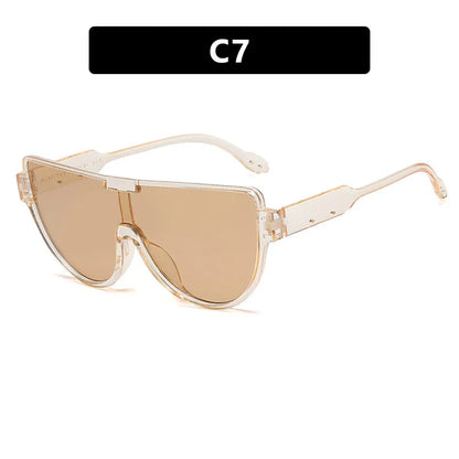 2025 New Design Monoblock Semi-round Sunglasses Designer Half Frame Goggle Shades Outdoor Oversized Sun Glasses for Women & Men