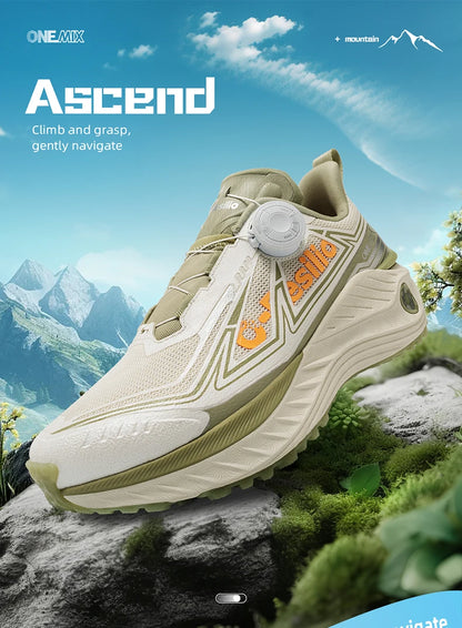 ONEMIX Outdoor Running Sneakers Men Elastic Trail Shoes Lightweight Breathable Women Sneakers Couple Casual Waterproof Shoes