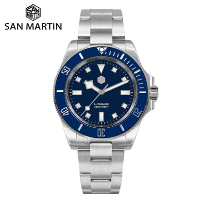 San Martin 40mm Stainless Steel Classic Men Diver Watch Japan NH35 Automatic Mechanical Sapphire Waterproof 300m SN0111