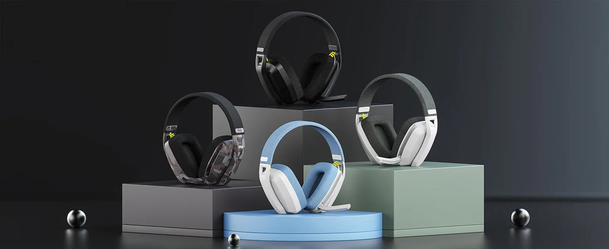 BINNUNE BW06 Casque Gamer Sans Fil Bluetooth 2.4GHz avec Micro pour PS5 PS4 PC Mac PlayStation, Headset Stéréo pour Joueurs
