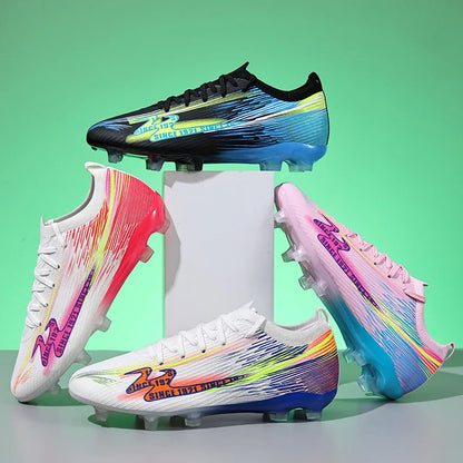 Chaussures de football pour adolescents, adultes, hommes et femmes, crampons universels TF FG tout terrain, chaussures de football avec clous de sol