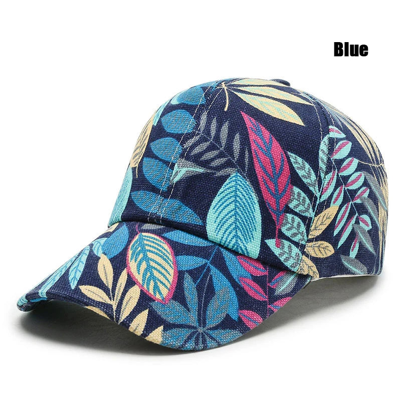 New Spring and Summer Unisex Fashion Korean Style Leaf Pattern Baseball Cap Peaked Caps