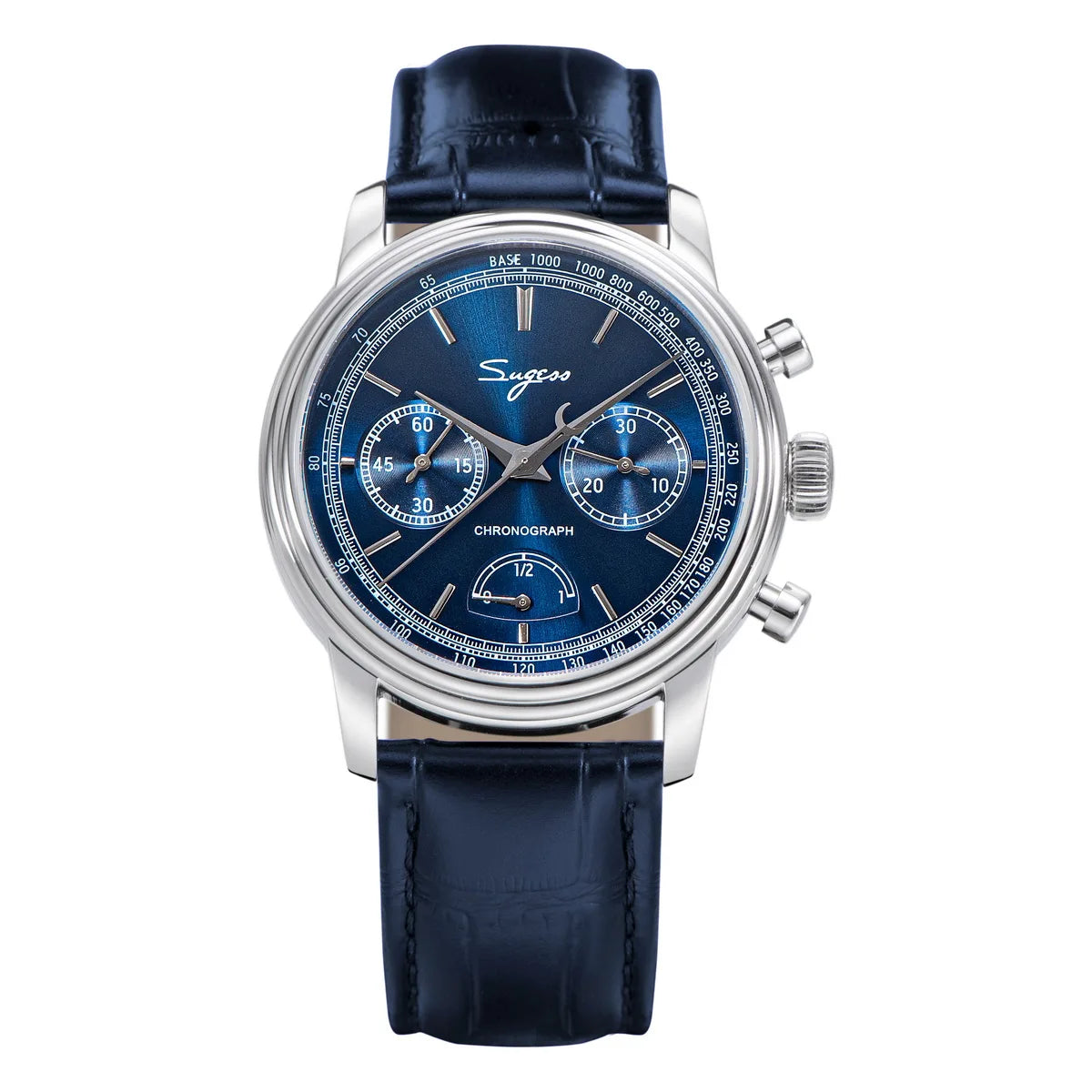 Sugess Men's Pilot 1963 Wristwatch ST1906 Chronograph Handwind Movement Domed Sapphire Waterproof Power Reserve Lume V2