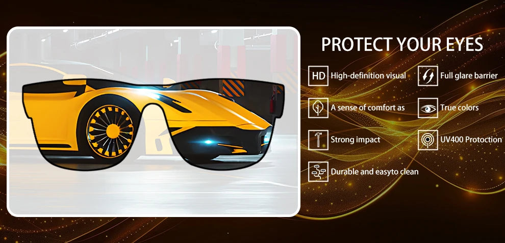 Men's Sunglasses New Arrival Square Polarized Sunglasses Goggles Sun Glasses TR90  With UV Protection