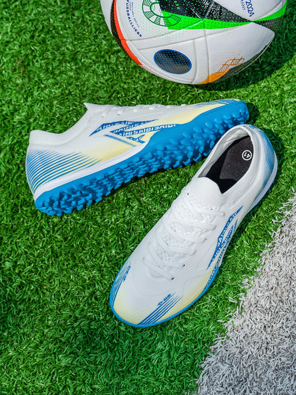 Chaussures de football pour hommes TF Turf, dessus en PU respirant, semelle extérieure en caoutchouc antidérapante, chaussures légères pour l'entraînement sur gazon artificiel.