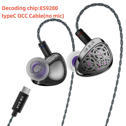 KBEAR Tourbillon-Pro TB-PRO HiFi Wired Earbuds 10mm Dynamic Driver In-Ear Earphones, High Resolution Type-C HIFI Wired Earbuds with PU+PEEK+DLC Diaphragm