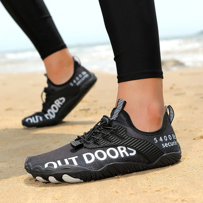 Men Water Sports Shoes Quick Dry Non-Slip Five Finger Shoes Outdoor Wading Swimming Barefoot Aqua Shoes Lightweight Sneakers