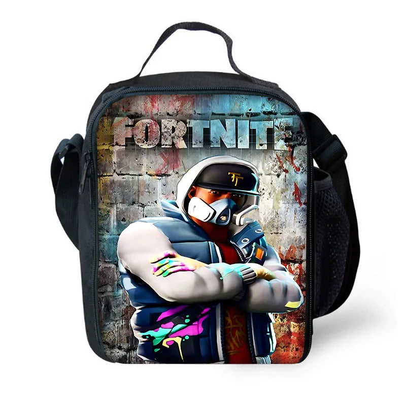 Hot Game Design Child Backpacks Lunch Bag Pencil Case Pupil Large Capacity School Bags For Boy Girl Best Gift F-FortniteS