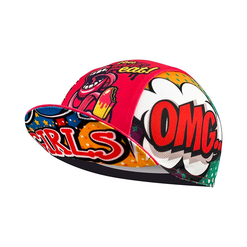 Red Retro Cycling Cap Black Series Most Popular Polyester Cycling Caps Sports Quick Dry Bicycle Hat Men Women Wear Absorb Sweat
