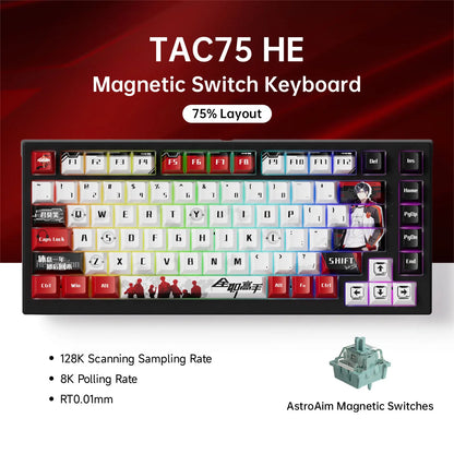 Akko TAC75 HE Magnetic Keyboard 75% Magnetic Switch Rapid Trigger 0.005mm ARGB 8K Polling Rate Wired Gamer Customized Keyboard