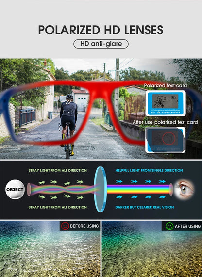 Kapvoe Men Fashion Polarized Sunglasses Cycling Glasses UV400 Eyewear for Men Women Driving Climbing Outdoor Sports Sunglasses