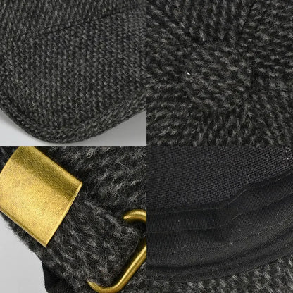 Winter Baseball Cap Warm Windproof Thickened Woolen Knitted Ear Protection Cap Men Adjustable Outdoor Sport Running Earflap Hat