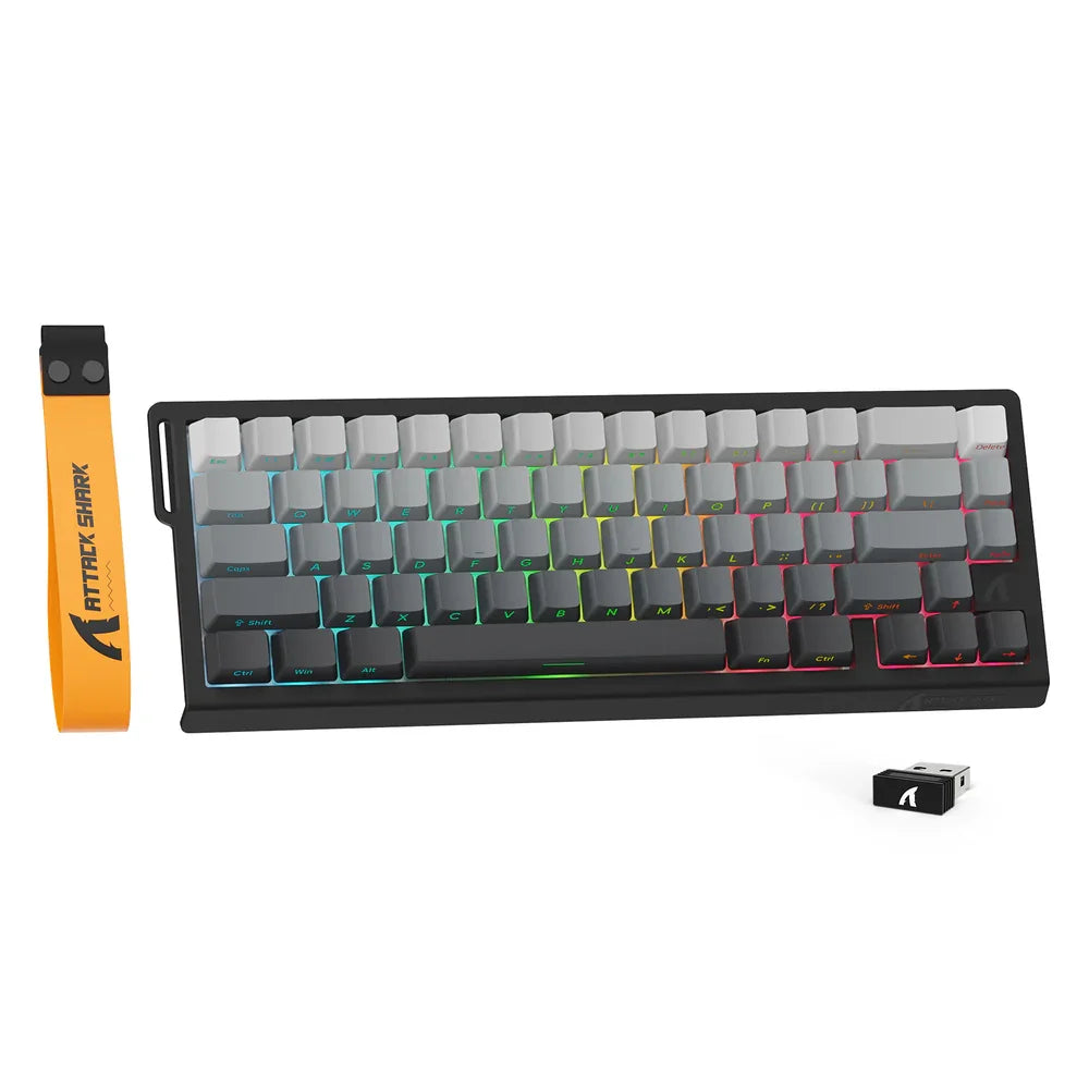 ATTACK SHARK X68PRO HE Wireless Rapid Trigger Gaming Keyboard with Adjustable Actuation, Hot-Swap, RGB Backlit, BT/2.4GHz/Wired