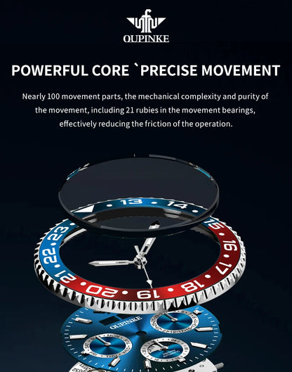 OUPINKE Fashion Mens Watches Top Brand Luxury Business Sport Watch Multifunction Automatic Mechanical Men Clock Waterproof Reloj