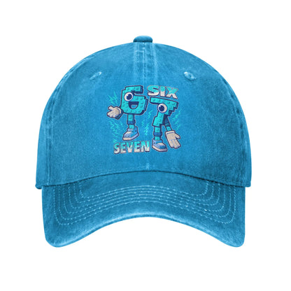 Casquette de baseball « Funny Meme 67 Six Seven 6 7 Italian Brainrot » pour le sport en plein air et au soleil – Casquette trucker délavée pour homme, design classique