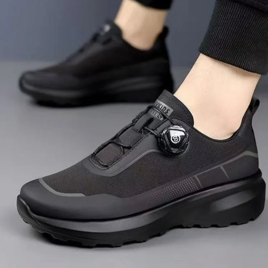 Original New Men Rotating-button Driving Sneakers Platform Casual Walking Shoes Outdoor Wear-resistant Running Sports Shoes Plus