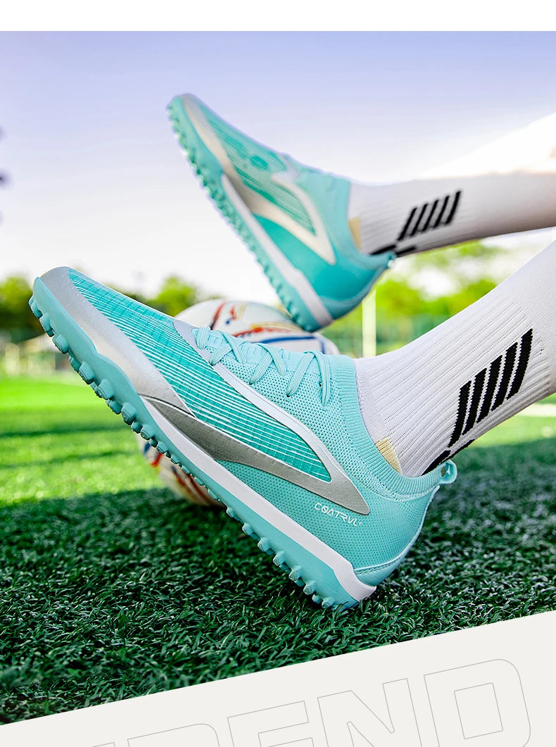 New Men Football Boots Non Slip Soccer Shoes Sport Outdoor Cleats Breathable Adult Long Spikes Training Boys Match Comfortable