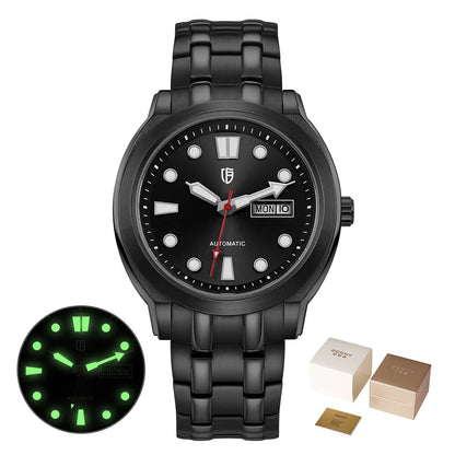 BERNY Automatic Men Watch Supper Luminous Sapphire Stainless Steel 100M Waterproof Business Casual Mechanical Wristwatch for Men