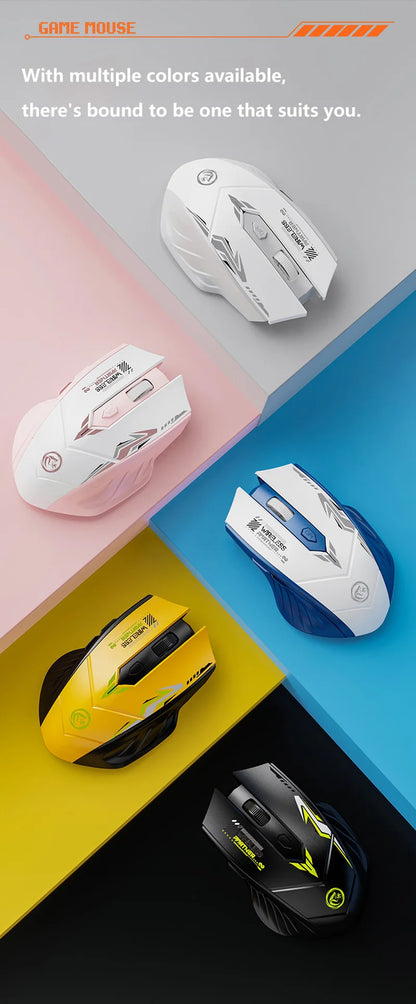 Wireless Gaming Mouse Dual Mode Bluetooth 2.4G Rechargeable Silent Ergonomic Mouse with Adjustable DPI, Type-C Wireless Gaming Mouse for PC, Laptop & Mac