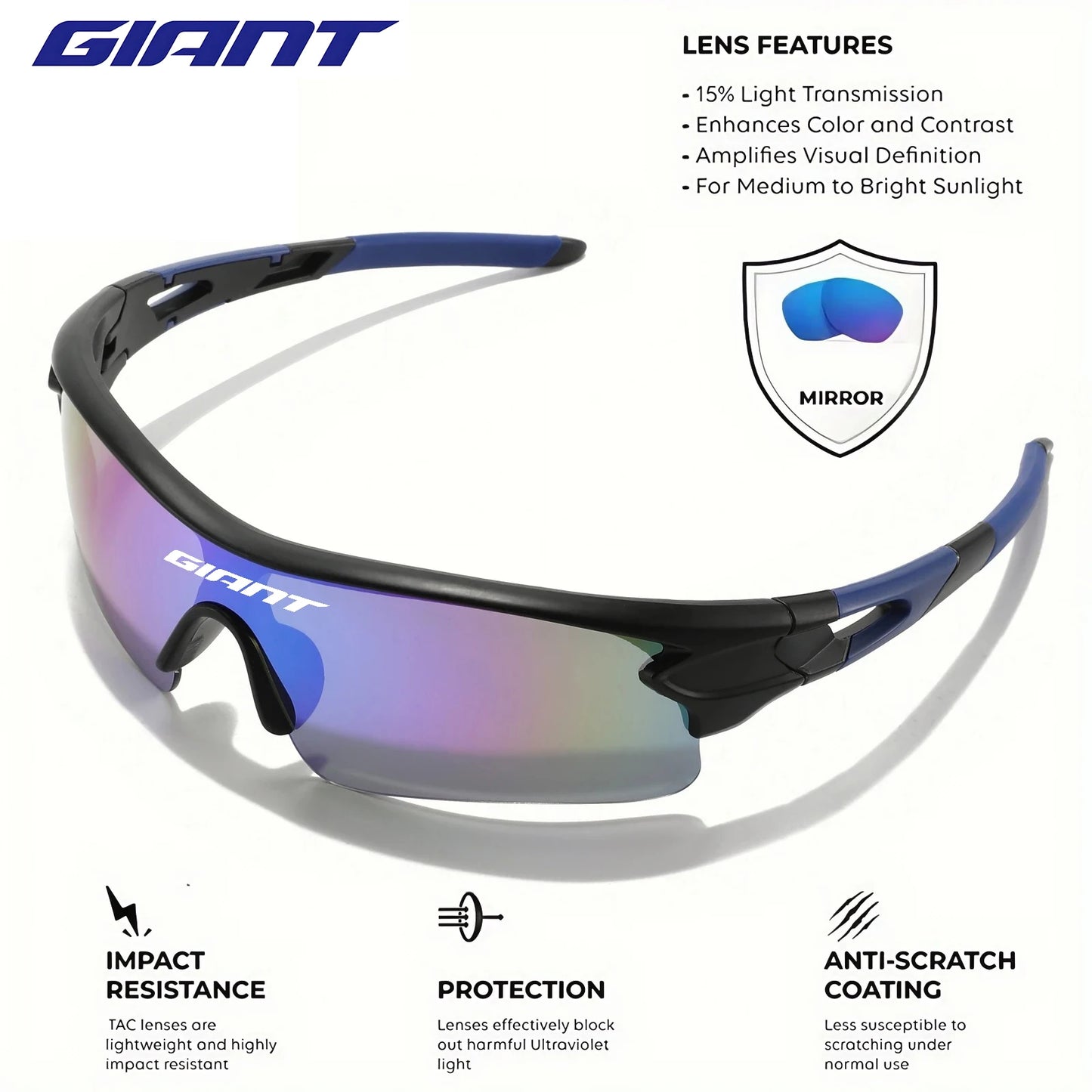 giant cycling Glasses Windproof Anti Fog Lens Climbing and fishing goggles Shatterproof Polycarbonate Outdoor Bicycle Accessorie