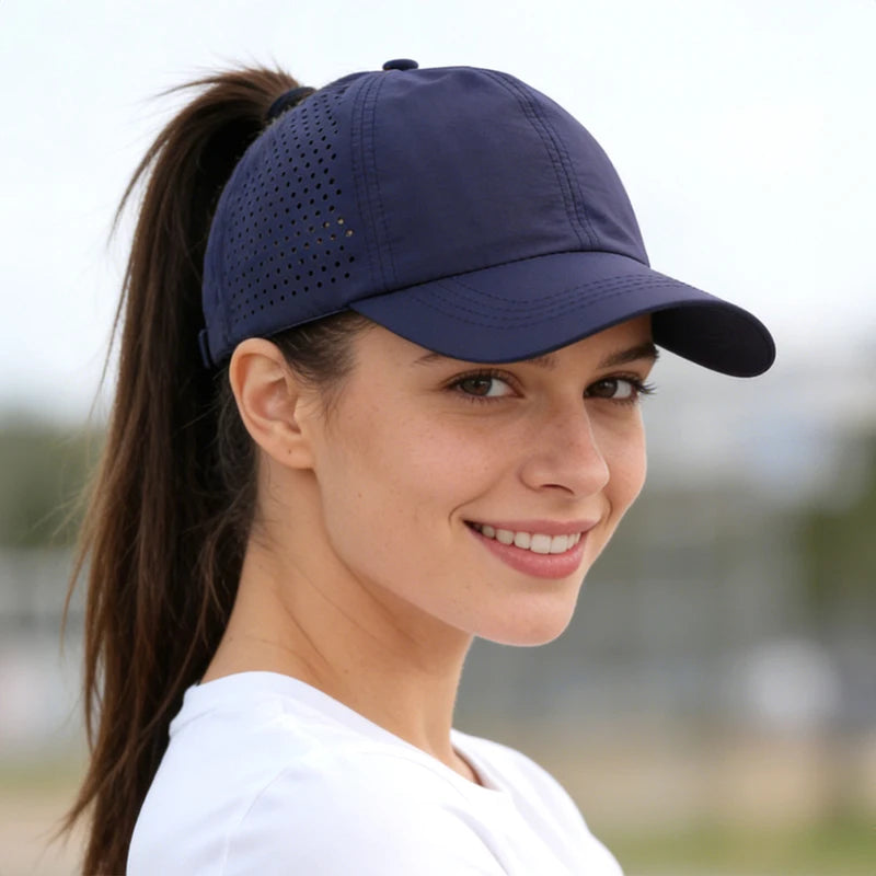 Casquettes pour femmes à queue de cheval, casquettes de baseball d'été à séchage rapide pour adolescentes, chapeaux de soleil, chapeaux de sport décontractés en maille, chapeaux d'été pour femmes, pour les activités de plein air et les voyages