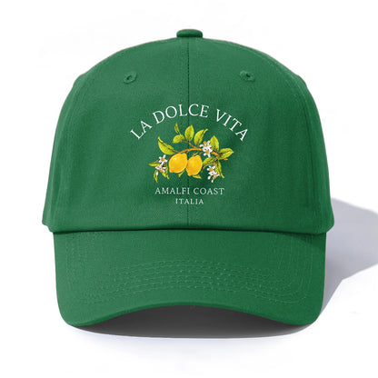 1pc LA DOLCE VITA Print  Baseball Cap for Adults,  Minimalist Retro Style Casual Soft Adjustable Dad Hat, Perfect As Gift