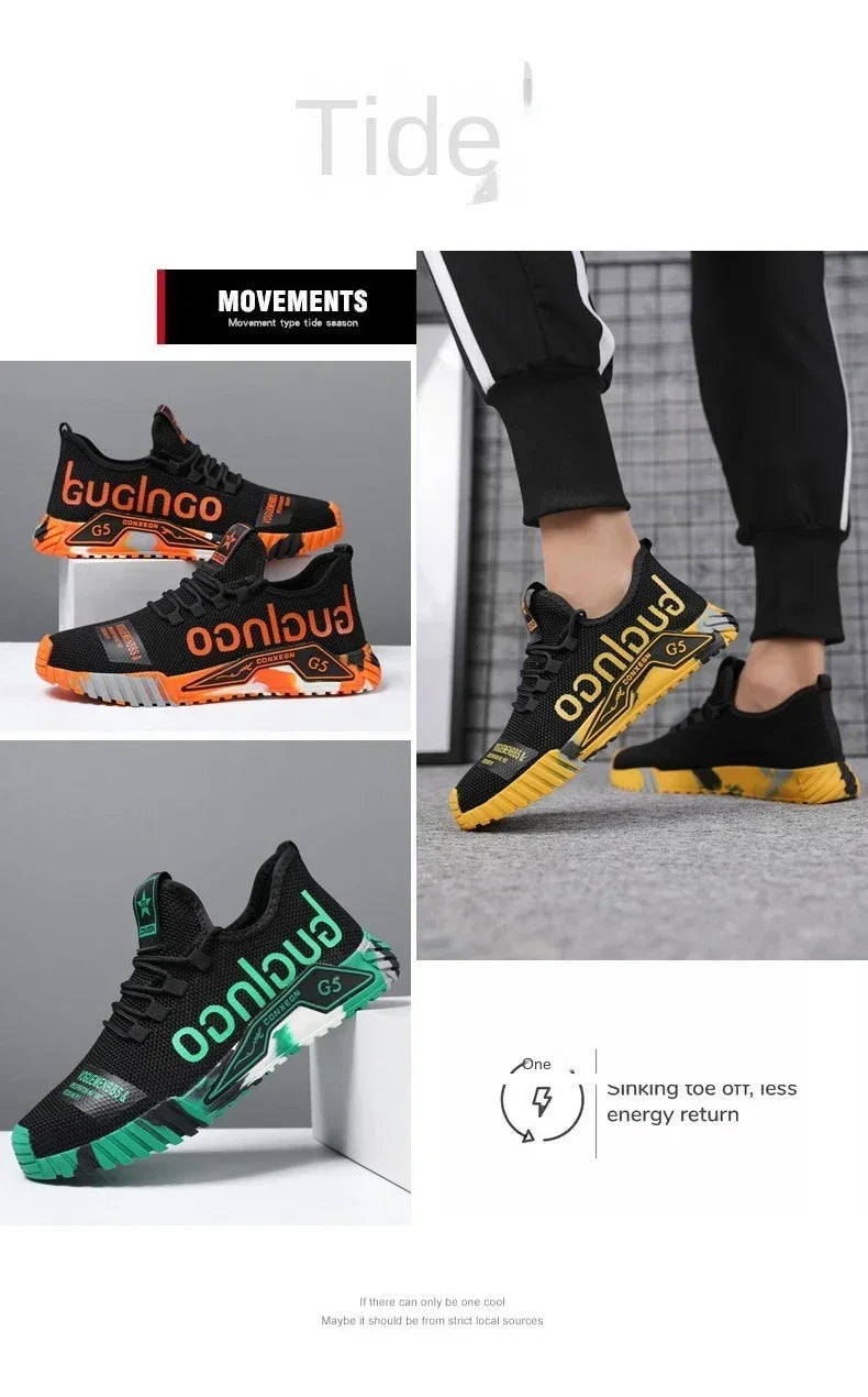 Running Sport Fashion High Top Sneakers Zapatillas De Deporte 2024 Men Casual Mesh Shoes Light Soft Breathable Vulcanized Shoes