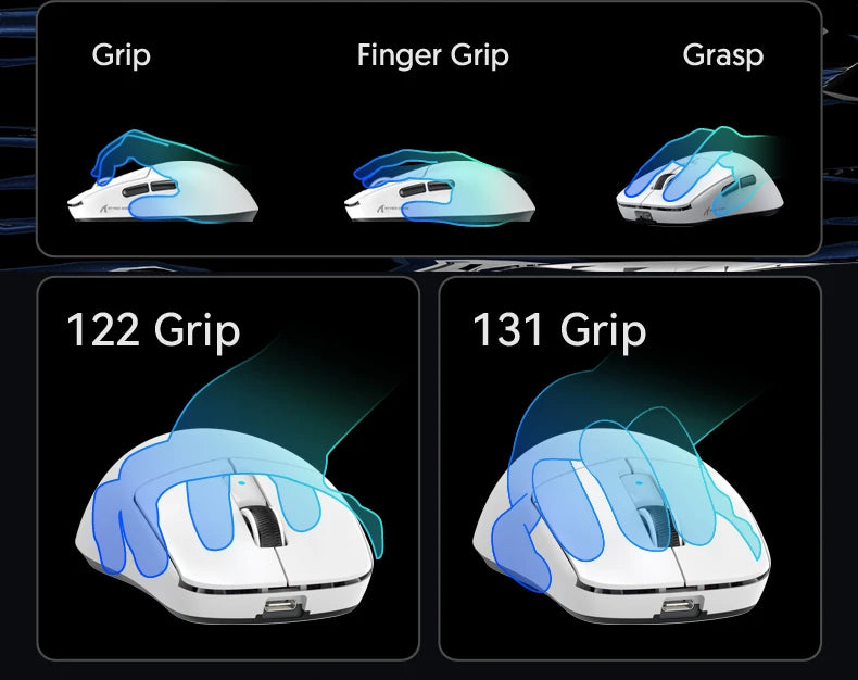 ATTACK SHARK R6 PAW3950MAX Ασύρματο Gaming Ποντίκι, 8Khz Polling, Υπερελαφρύ 39g, Nordic 52840 MCU, Οπτικοί Μικροδιακόπτες Omron