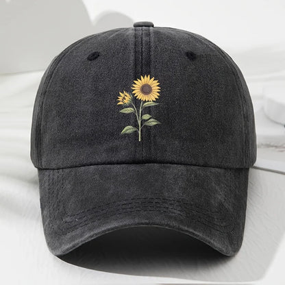 Retro saulėgrąžų rašto beisbolo kepurė „Dad Hat“, tinkanti lauko sportui, žvejybai ir stovyklavimui, žygiai