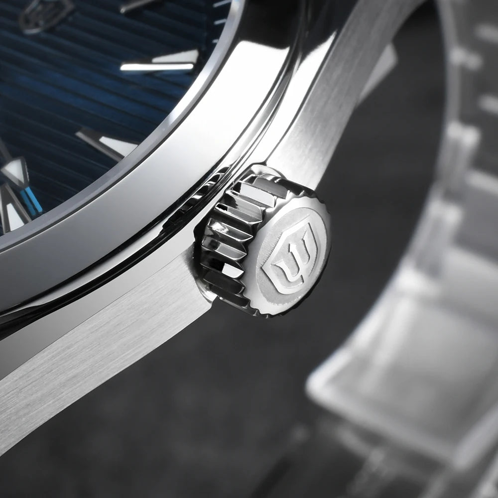 Hodinky Watchdives WD0006, stroj VH31 s plynulým chodem sekundové ručky, vypouklé safírové sklo, luminiscenční povlak BGW9, vodotěsnost 10 barů, 38 mm, vintage styl