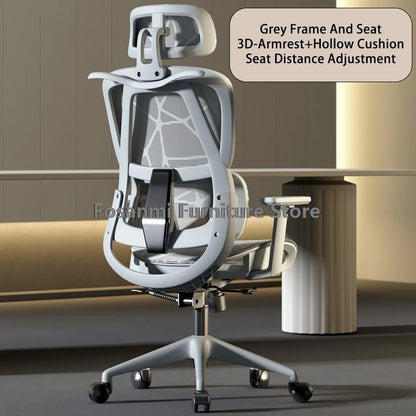 Breathable Mesh Computer Office Chair with Armrest and Lumbar Support Adjustable Ergonomic Desk Chair Home Gaming Headrest Chair