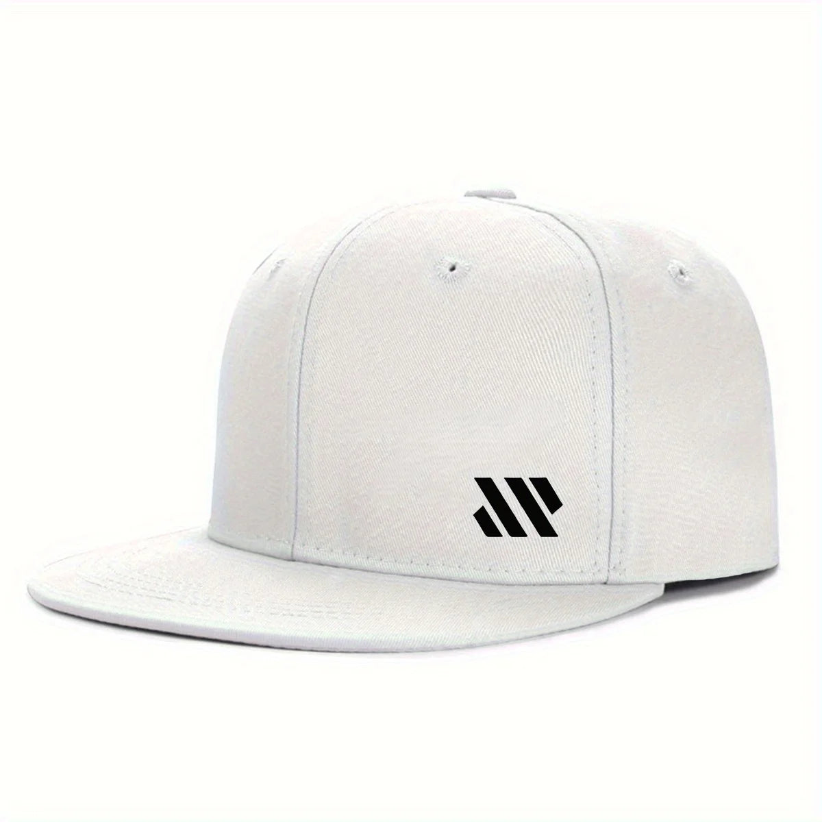 Casquette de baseball avec logo blanc – Casquette unisexe ajustable, respirante, à visière plate – Casquette légère pour les activités de plein air et les voyages – Chapeaux