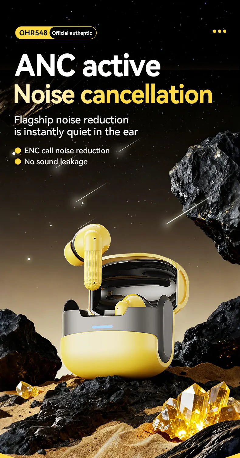 Acer OHR548 Wireless Bluetooth Headphones with ANC, Stereo Sound, Low Latency Gaming Earbuds, Bluetooth In-Ear Headphones with Charging Case