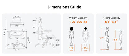 NEWTRAL NT001 Ergonomic Office Chair with Auto-Following Lumbar Support, Adjustable Headrest, 3D Armrest, Reclining Executive Desk Chair