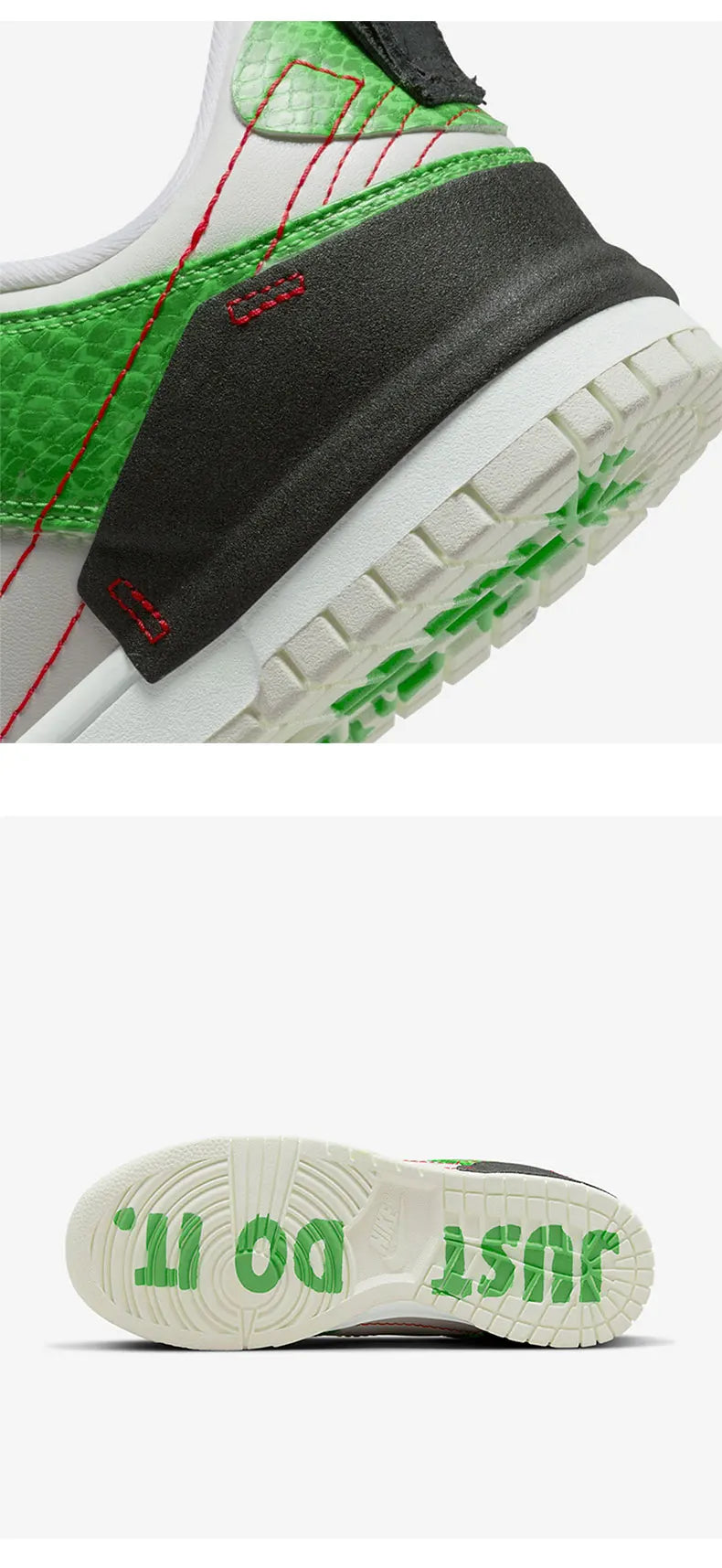Originální unisexové retro tenisky Nike Dunk Disrupt2 s hadím potiskem, nízký svršek, model DV1491-101