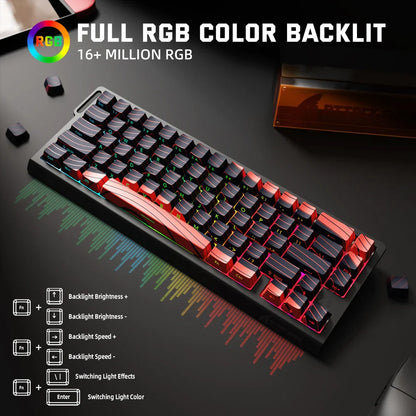 ATTACK SHARK X68PRO HE Wireless Rapid Trigger Gaming Keyboard with Adjustable Actuation, Hot-Swap, RGB Backlit, BT/2.4GHz/Wired