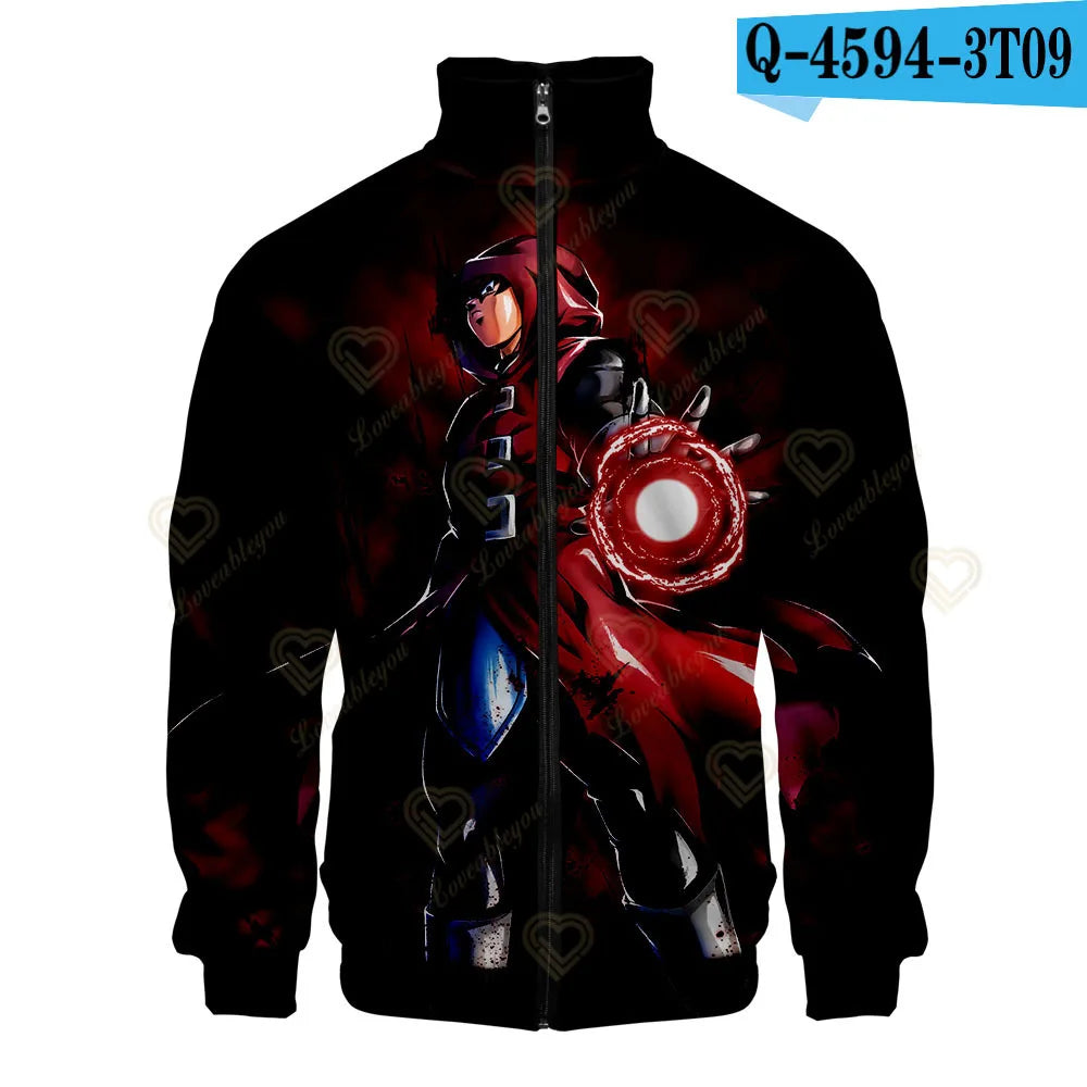 New Fashion Dragon Ball Print Stand Collar Zipper Hoodie Men Women Zipper Hoodies Jackets Long Sleeve Sport Hip Hop Sweatshirts