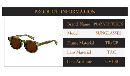 Classics Rivets Style Retro Sun Glasses for Women TR90 Frame Polygon Polarized Sunglasses UV400 Male Black Green 2025 Summer