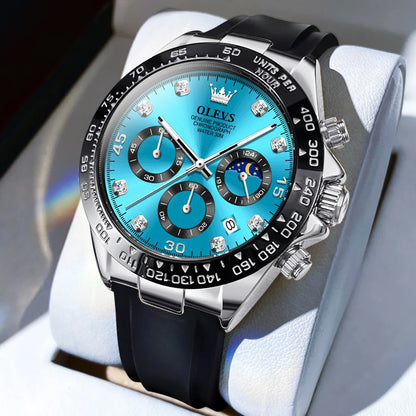 OLEVS Herrenuhr – Luxuriöse, wasserdichte und leuchtende Quarzuhr mit Chronograph und Datumsanzeige – Sportuhr für Herren einer führenden Marke