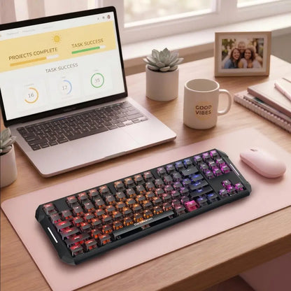 DarKBeacon RGB 87 Keys Compact TKL Keyboard USB Wired Hot-Swappable Silent Mechanical Keyboards for Windows Laptop PC Game Work