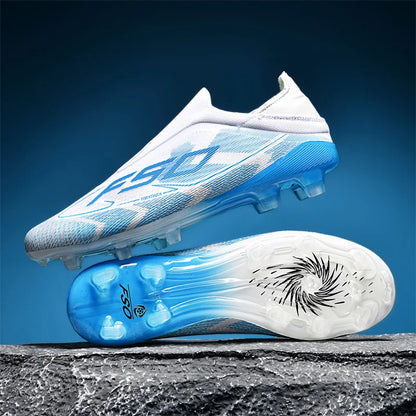 Nouvelles chaussures de football pour hommes, de haute qualité, très vendues, antidérapantes, mi-hautes, légères, pour l'extérieur, crampons de match, pour l'entraînement sur gazon.